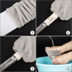 6 Pcs Retractable Gap Dust Cleaner Cloth Reusable Microfiber Dusting Cloth Washable Gap Dust Covers Under Furniture Duster Refill for Bed High Ceilings Furniture Bottom Under Refrigerator Sofa Couch