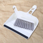 CLISPEED Mini Broom and Dustpan Set 2pcs, White Handheld Cleaning Brushes for Kitchen and Desktop, Compact Sweeping Tools for Home and Office Use