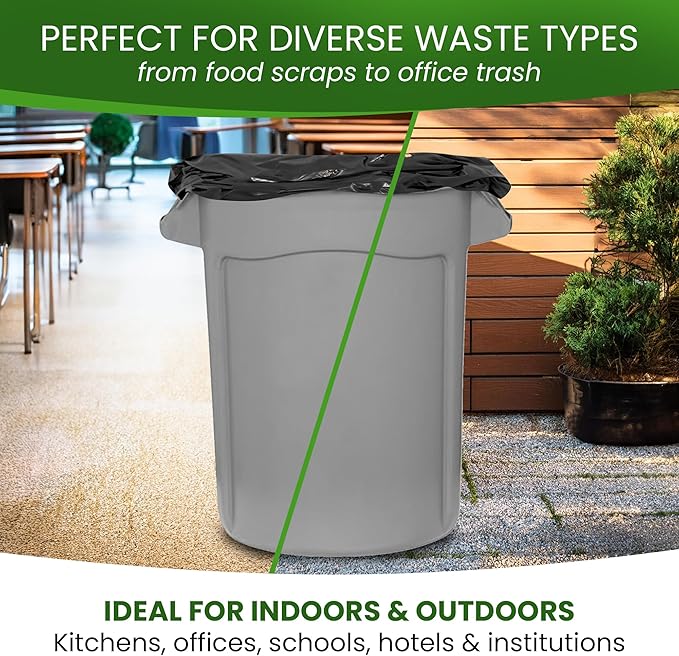 Betta 20-30 Gallon Black Trash Bags, 150 Count Box, (30x36-inch) Commercial Heavy-Duty Garbage Can Liners for 16-20 Gallon Round Cans, 15-23 Gallon Slim and Square Cans