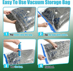 HIBAG Vacuum Storage Bags, 10 Space Saver Bags, Polyethylene (PE), Jumbo & Large Sizes, Zipper Closure, Vacuum Sealed, Ideal for Clothing & Bedding