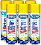Sprayway Glass Cleaner Lemon Scent Foaming Aerosol Spray, 19oz, Pack of 6 | Ammonia-Free, Streakless, Fast-Acting | Cleans & Polishes Glass Surfaces | Removes Fingerprints, Dust, Dirt, Smoke Film