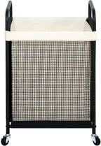 STO STO Laundry Hamper, 90L Rolling Laundry Sorter Cart with Removable and Washable Liner Bag, Clothes Hamper with Wheels and Metal Handle for Laundry Room and Bedroom