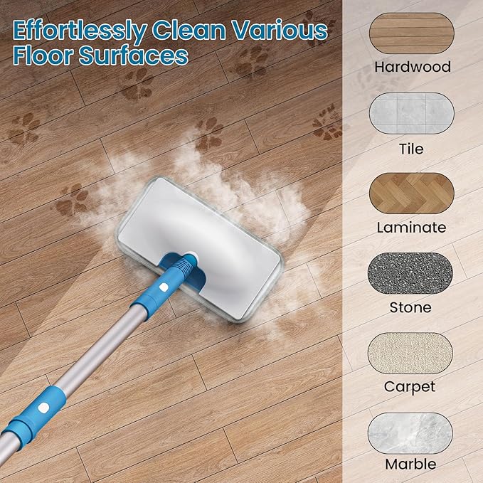 13-in-1 Steam Mop, Handheld Steam Cleaner for Home and Floor Cleaning, Floor Steamers for Hardwood and Tile with Attachments, Electric Mop for Grout Laminate Couch Clothes Carpet, Corded