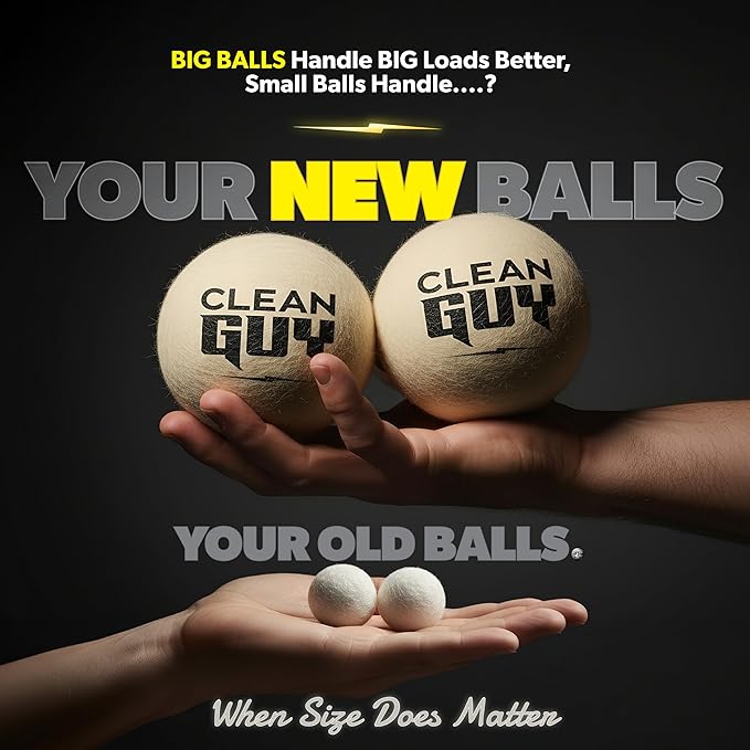 Wool Dryer Balls XL 3-Pack– Natural Fabric Softener, Reusable Laundry Dryer Balls –Reduce Drying Time, Static & Wrinkles– Hypoallergenic, Chemical Free Dryer Sheet Alternative, Eco-Friendly