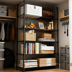M MZG 2100LBS 47.2" W 6 Tiers Shelf Storage Shelves Metal Shelving Unit Heavy Duty Garage Shelving Adjustable Wire Shelves for Pantry,Kitchen,Garage,Basement,Black 17.7" D x 47.2" W x 82.4" H