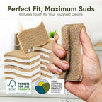 Plant-Based Kitchen Sponges (24 Pack) | USDA Biobased Certified | FSC & PETA Approved | Natural Cellulose & Coconut Scrubber Sponge | S-Shaped Design | Eco-Friendly, Non-Scratch, Non-Toxic & Vegan