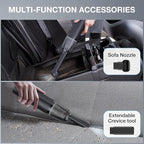 Car Handheld Vacuum Cordless 13000 PA Suction Power, Portable Mini Vacuum Cleaner for Car Home Office and Pet Hair, Black