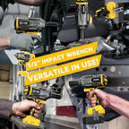 Cordless Impact Wrench 1/2 inch for Dewalt 20V Battery, Impact Wrench 1360N.m(950Ft-lbs) High Torque Brushless Electric Impact Gun, Power Impact Driver with 3-Mode Speed, LED Work Light(no battery)