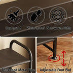 INGIORDAR Shoe Rack 4 Tier Long Storage Organizer Wide Metal Shoe Shelf for Closet Entryway Brown