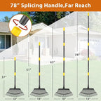 Rake for Leaves: Large 18" Wide Metal Leaf Rake, 65” Long Handle,25 Tines,Heavy Duty Graden Rakes Set for Lawn Yard Pine Needles Mulch Thatch Debris Cleanup Set with 32Gallon Leaf Bags and Scoops