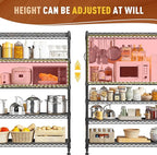 REIBII 5-Tier Wire Shelving Storage Shelves Metal Shelves,1020 LBS Adjustable Heavy Duty Metal Shelving Units and Storage for Garage Pantry Kitchen Bathroom 29" W X 14" D X 63" H