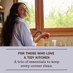 Mrs. MEYER'S CLEAN DAY Kitchen Basics Set, Lemon Verbena Scent Cleaning Supplies includes Hand Soap (12.5 Fl Oz), Dish Soap (16 Fl Oz) and Multi-Surface Cleaner (16 Fl Oz)