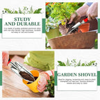 Honoson Garden Hand Trowel Transplant Trowel with Measurements Aluminum Alloy Planting Tools with Rubber Handle Small Gardening Hand Tools Shovels for Gardening Cultivating Transplanting Supplies