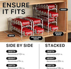 Simple Houseware Stackable Beverage Soda Can Dispenser Organizer Rack, White - 2 Pack