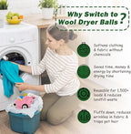 Wool Dryer Balls XL Size 6 Pack - Fun Dryer Balls with Ball Patterns Cute Dryer Balls Laundry Reusable Anti Static Handmade New Zealand Wool Balls (Ball Patterns with Primitive Color)