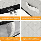 StorageRight Under Bed Storage Bags 10 Pack, 40L Large Clothes & Comforter Storage Containers with Clear Window, Breathable Fabric Organizer for Blankets, Bedding, Seasonal Clothing, White