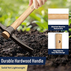 16” Hand Pick Axe - Forged Steel Pickaxe for Digging, Loosening Soil, or Weeding Tool - Dual Headed Adze Garden Hoe and Pick Mattock Digging Tool with Wood Handle by Kings County Tools