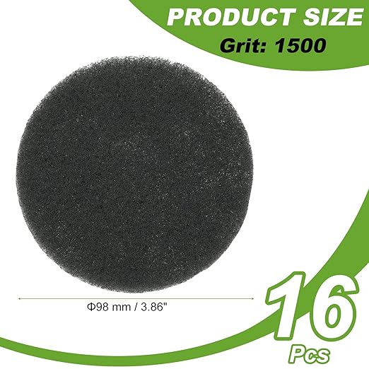 Power Scrub Pads, Scrubbing Pads 1500 Grits Scouring Discs - Fitting for (Home Kitchen Cleaning - Drill Attachment - Scrubber Replacement) 16 Pcs & 4 Inch & Green-Gray