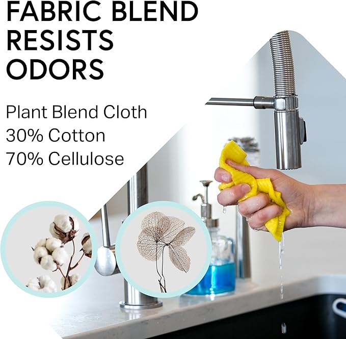 Swedish Wholesale Dishcloths Reusable 8" x 7" Sponge Cloths, Bulk 10 Pack of High Absorbent Cellulose Dish & Kitchen Cleaning Hand Towels, Wring to Dry & Machine Wash, Odor Resistant, Seafoam