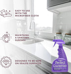 HOPE'S Perfect Countertop Cleaner and Polish - Streak-Free Multi Surface Cleaning Spray - Kitchen Spray for Granite, Quartz, Marble, Stone, Laminate, CORIAN, 22 Fl Oz, Pack of 1 with Microfiber Cloth