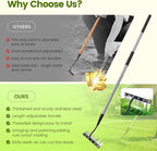 Iron Weeding Rake with Long Handle - Upgraded 8 Teeth Weed Puller Tool, Heavy Duty Manual Weeder Remover Tool for Weeding, Cultivating & Soil Aeration