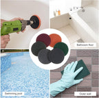 HARFINGTON 10pcs Drill Power Brush 5 inch Tile Scrubber Scouring Pads 800-1000 Grit for Bathroom Kitchen Household Cleaning