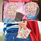 PerKoop 100 Pack Pocket Tissues Travel Slim Packs Small Facial Tissues Wallet Size Toilet Paper for Travel Guest Wedding Supplies, 4 Styles (Tulip)