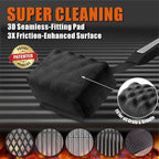 GRILLART Grill Brush Bristle Free. SteamWizards BBQ Replaceable Cleaning Head, Seamless-Fit Scraper Tools for Cast Iron/Stainless-Steel Grates Griddle, Safe Barbecue Grill Cleaner Brush-Dark Black