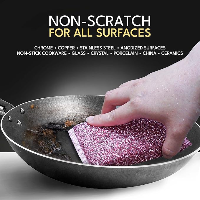 Sponges for Kitchen (30 Pcs Pack) - Non Scratch Scrubbers for Cleaning Dishes - Best Dish Sponge Scrub Pads for Dishwashing & Washing - Household Scrubber Supplies & Tool for Pots, Pans, Sink