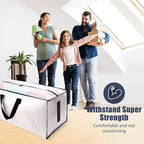 HOMESURE 4 Pack Large Strong Moving Bags with Zippers & Carrying Handles - Water-Resistant - Heavy Duty Storage Tote for Space Saving, Fold Flat, Alternative to Moving Box (Semi-Transparent)