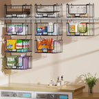 3-Pack Laundry Basket, Wire shelves for Laundry Room Space Saving-Metal Laundry Basket Holder,14.5"D x 10.5"W,Black