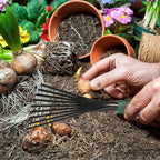 2 Pcs Gardening Hand Rake Stainless Steel Hand Tiller Small Garden Rake for Gardening Short Handle with Handle Garden Tools for Cultivating Loosening Soil Spreading