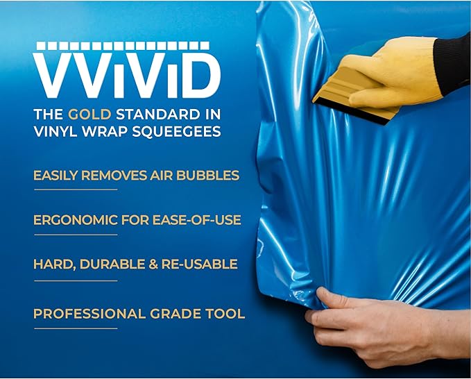 VViViD Gold Vinyl Wrap Squeegee - Nylon-Reinforced Tool for Car Wraps, Window Tint & Decals - (5 Pack)