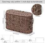 GRANNY SAYS Toilet Paper Storage Basket with Lid, Woven Toilet Paper Holder, Waterproof Bathroom Organizers and Storage, Wicker Basket for Bathroom Storage, Brown