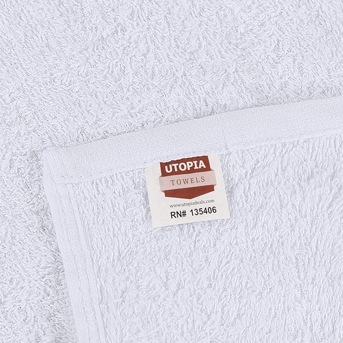 Utopia Towels - Kitchen Bar Mops Towels, Pack of 216 Towels - 16 x 19 Inches, 100% Cotton Super Absorbent White, Multi-Purpose Cleaning for Home and Kitchen Bars
