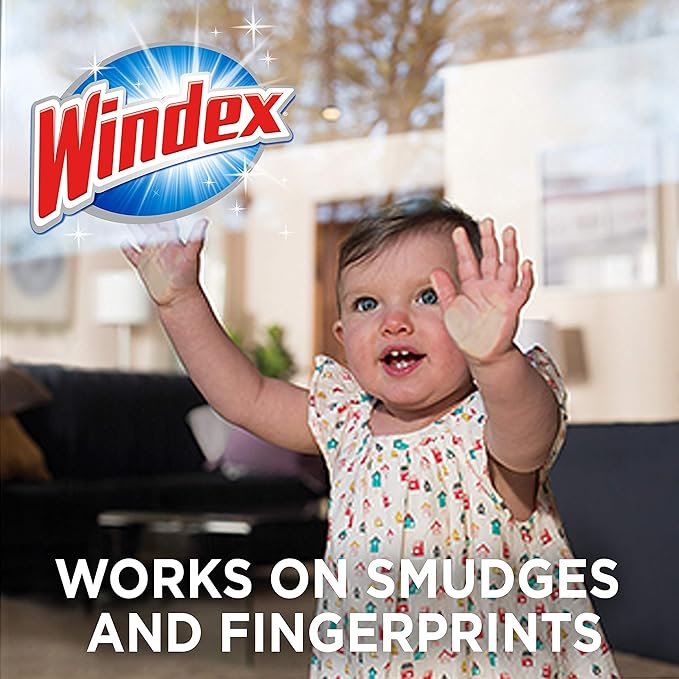 Windex Wipes Glass Cleaning, Pre-Moistened Glass and Surface Wipes to Clean Home Surfaces, Household Essentials, Original Scent, 38 Count (Pack of 2)