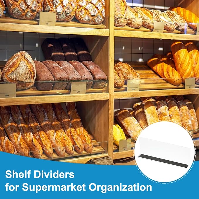 PATIKIL 4 Pack Shelf Dividers for Closet Organization, 11.1x1.6x4 Acrylic Magnetic Closets Separator Kitchen Cabinet Shelves Under Bed Blocker for Bedroom Kitchen Office, Clear