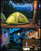 (2 Pack) Bug Zapper Outdoor with Marquee Light, Cordless Mosquito Zapper, 4000mAh Rechargeable Bug Zapper Indoor, Auto On/Off Waterproof Mosquito Trap Fly Zapper for Patio Backyard Kitchen Camping