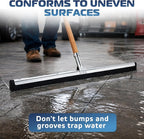 DSV Standard Uneven Surface Floor Squeegee 30’’, Double Foam Blade Garage Squeegee, Taper Pole Connection - Handle Sold Separately for Tiles, Concrete and Asphalt
