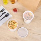 Restaurantware-Asporto 32 Ounce To Go Boxes, 100 Microwavable Round Soup Containers - Clear Plastic Lids Included, Do Not Contain BPA, Clear Plastic Soup Containers, Disposable