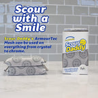 Scrub Daddy Scour Daddy Style, Scourers Non Scratch Scrubbing Sponge, Scouring Pads, Kitchen Sponges for Dishes, Dishwashing Pan Scrubber, Cleaning Supplies, Dish Sponges for Washing up, Pack of 2