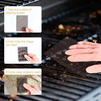 400 Pack Griddle 4x5.5'' Screen Grill Cleaning Screens Pre-treated Abrasive Mesh Pads for Flat Top Stainless Steel Griddle Cleaning Accessories Bundle