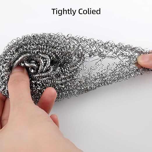 40 Pack Steel Wool Scrubber Pads, Stainless Steel Scrubber, Scrubbing Scouring Pad, Steel Wool Scrubbers for Pots and Pans, Stoves,Broiler Racks,Grills and More
