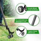 Crack Weeder Tool with Wheels 5.5FT Metal Crevice Weeding Tool with Adjustable Long Handle Saves Back & Knee Manual Weed Remover for Paver Deck Patio Driveway Sidewalk Garden