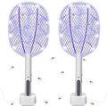 Electric Fly Swatter Rackets, 2-in-1 Handhold Bug Zapper with 3000V High Voltage, Plug-in Mosquito Killer Insect Light Trap with 3 Layer Safety Mesh Portable for Indoor Outdoor Use (2)