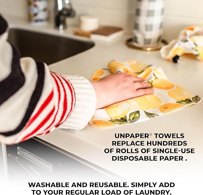 Marley's Monsters UNpaper Towels - 24 Count roll, Reusable Paper Towels, Paperless, Cotton, Tree Free (Sprout)