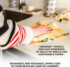 Marley's Monsters UNpaper Towels - 24 Count roll, Reusable Paper Towels, Paperless, Cotton, Tree Free (Rainbow)