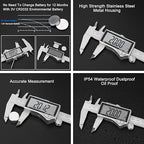 Adoric Digital Caliper, Caliper Measuring Tool Stainless Steel Vernier Caliper Digital Micrometer with Large LCD Screen, Easy Switch from Inch Metric Fraction, 0-6" Caliper Tool for DIY/Household