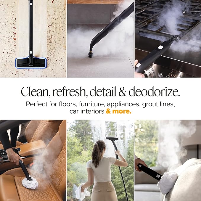 Dupray Neat Steam Cleaner with 27-Piece Accessory Kit – High-Performance Chemical-Free Cleaning for Floors, Cars, Tiles, and More, *Kills 99.9% of Bacteria & Viruses (incl. x16 assorted brushes)