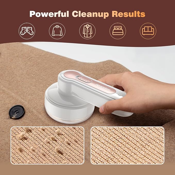 Fabric Shaver for Clothes, Lint Remover with 2 Spare Blades, Electric Sweater Shaver Defuzzer for Clothes Woolen Coats Scarves Gloves Furniture Couches Curtains Pills and Fuzz Balls